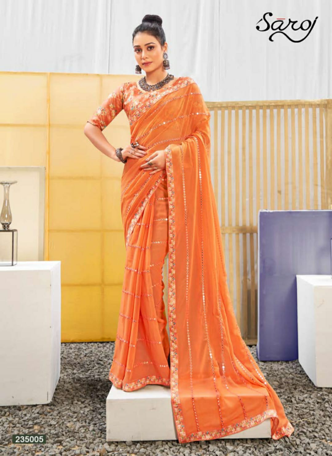 Saroj Gulika Fancy Stylish Party Wear Georgette Saree Collection